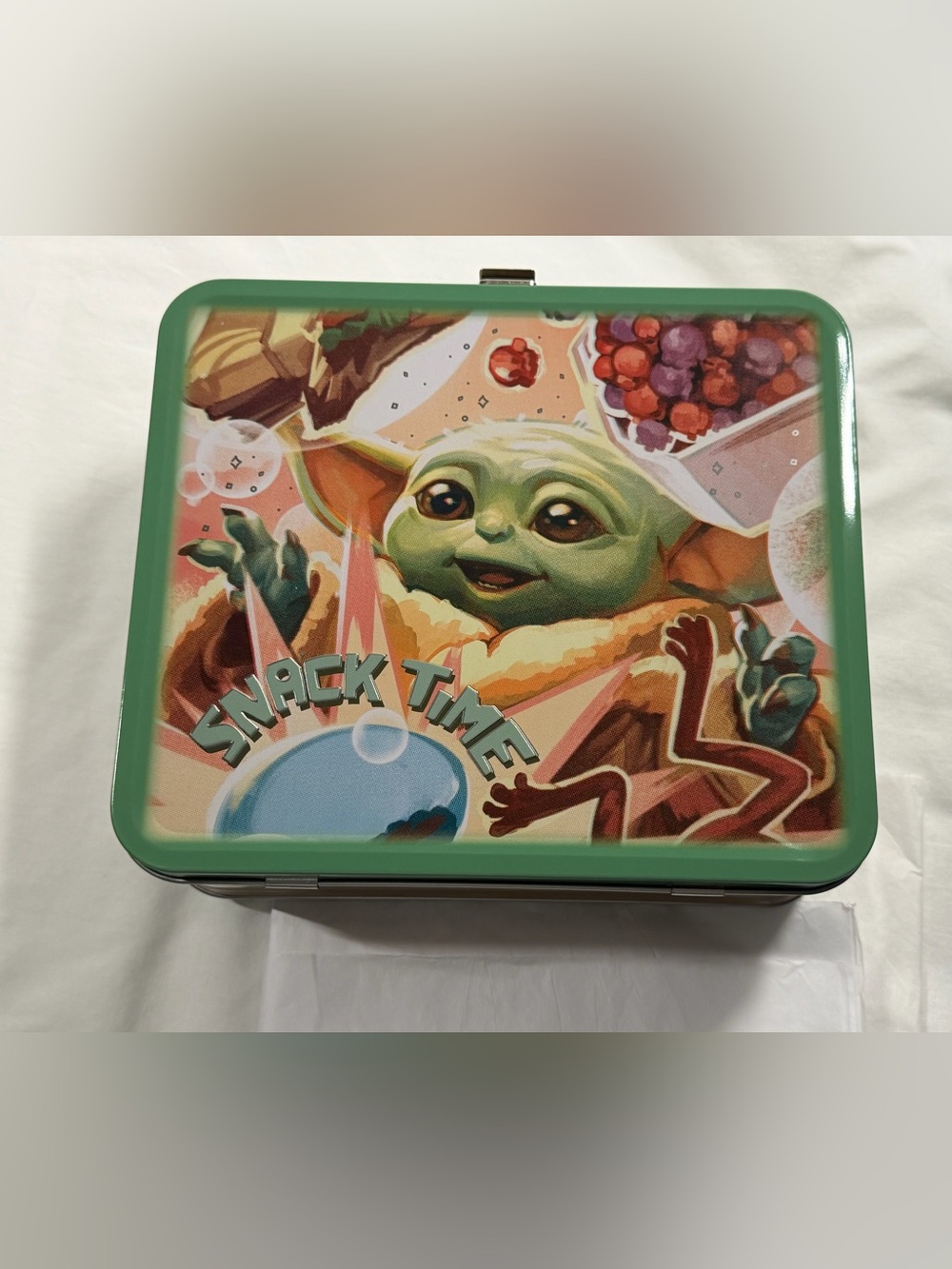 Baby Yoda Green Snack Tin Lunch Box - New in Box